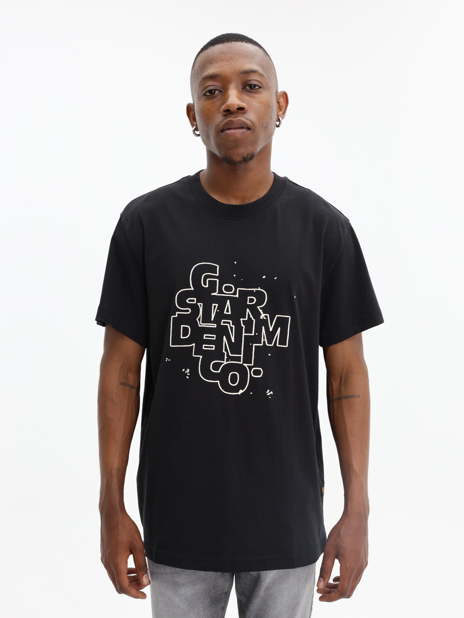 G-Star T-Shirt HD Print Ash Black